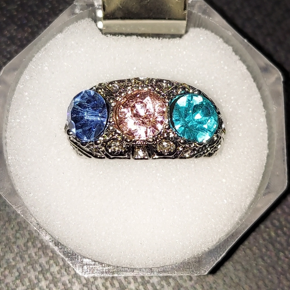 🤍Decor Ring with Purple, Pink, and Blue Rhinestones (1.6 cm)